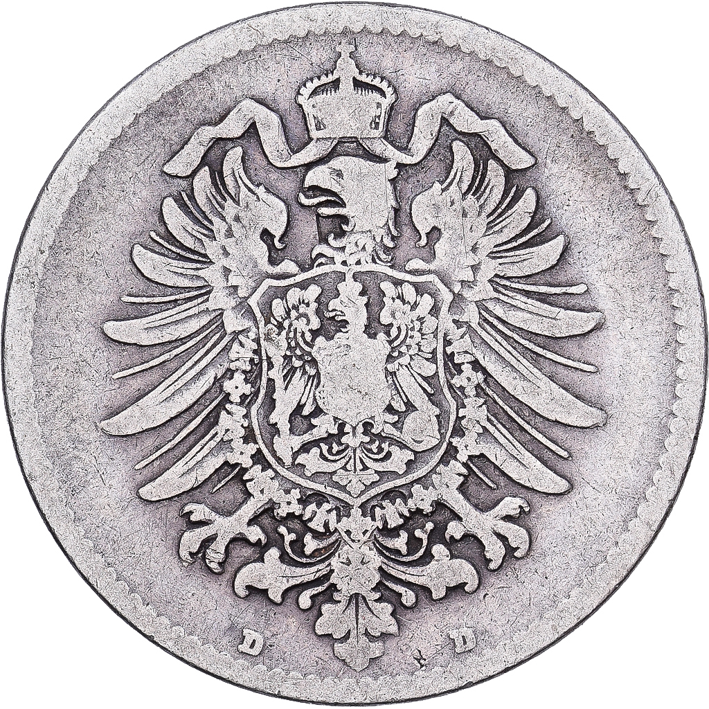 German Empire, Wilhelm I, Mark, 1875, Munich, Silver, VF, KM:7