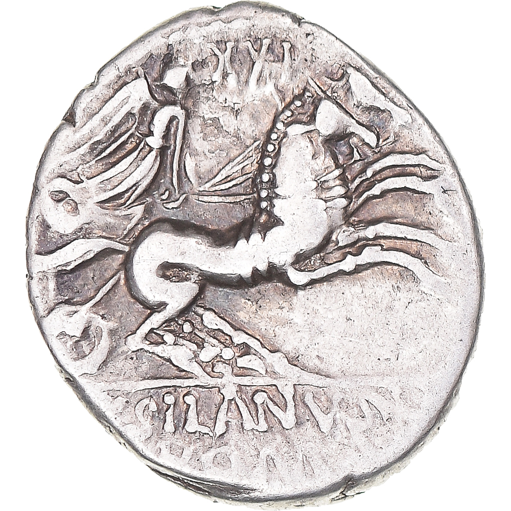 Coin, D. Iunius Silanus, Denarius, 91 BC, Rome, , Silver