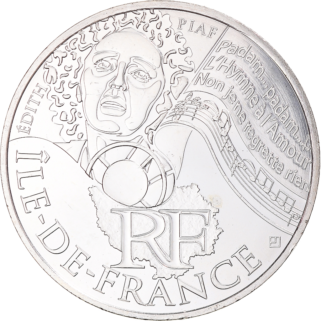 France, 10 Euro, 2012, Paris, Ile De France, MS(63), Silver
