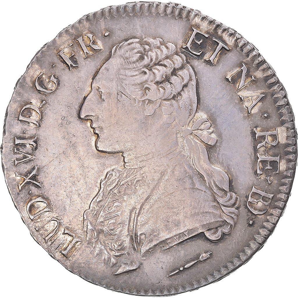 Coin, France, Louis XVI, Ecu, 1786, Pau, AU, Silver, Gadoury:356a