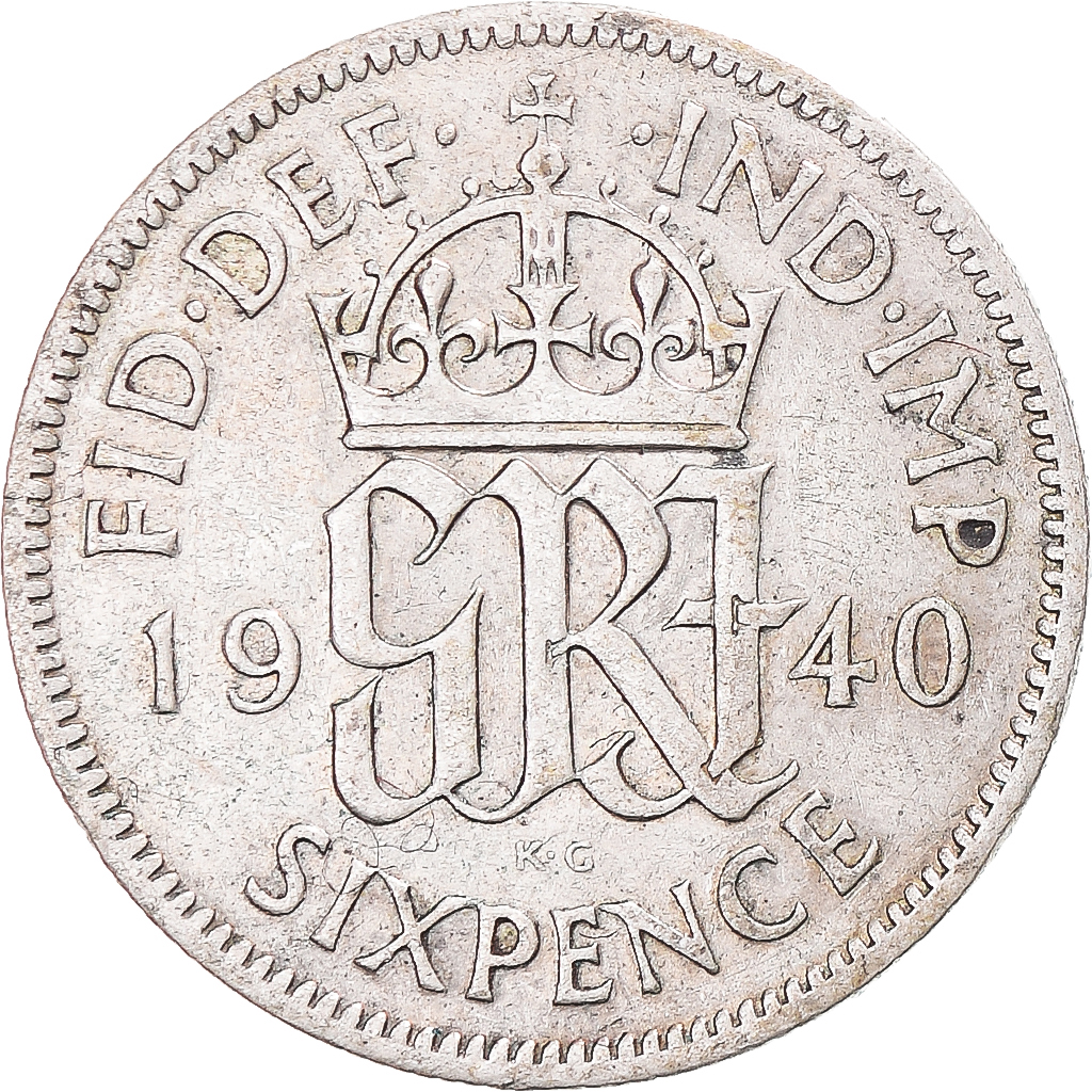 Coin, United Kingdom, George VI, 6 Pence, 1940, , Silver