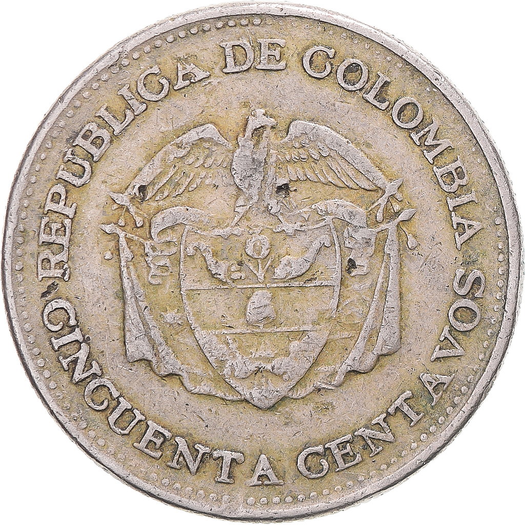Coin, Colombia, 50 Centavos, 1963, , Cupronickel