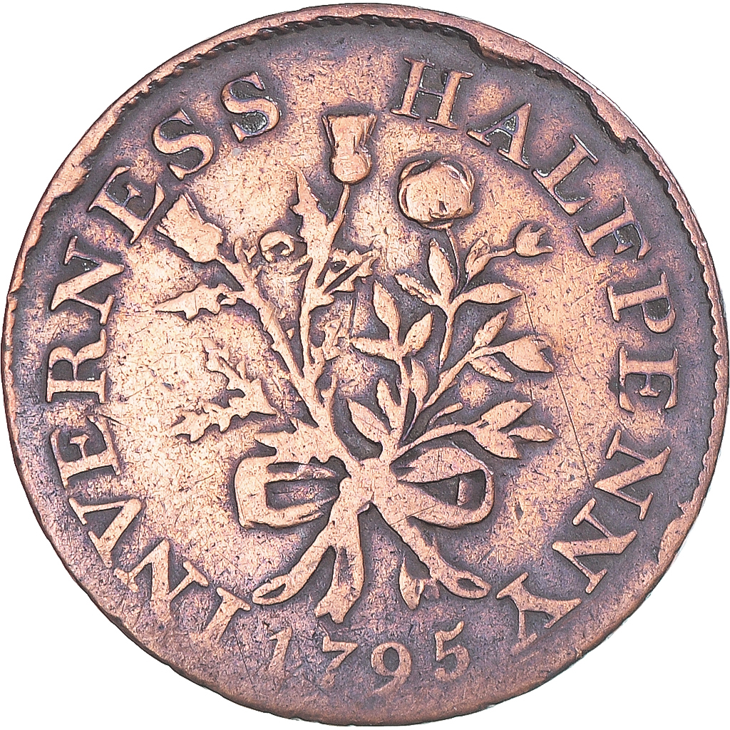 United Kingdom, Halfpenny Token, Inverness, 1794, , Copper