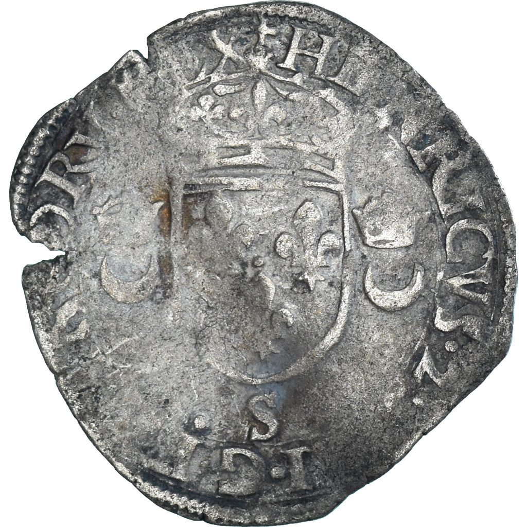Coin, France, Henri II, Douzain aux croissants, Uncertain date, Troyes
