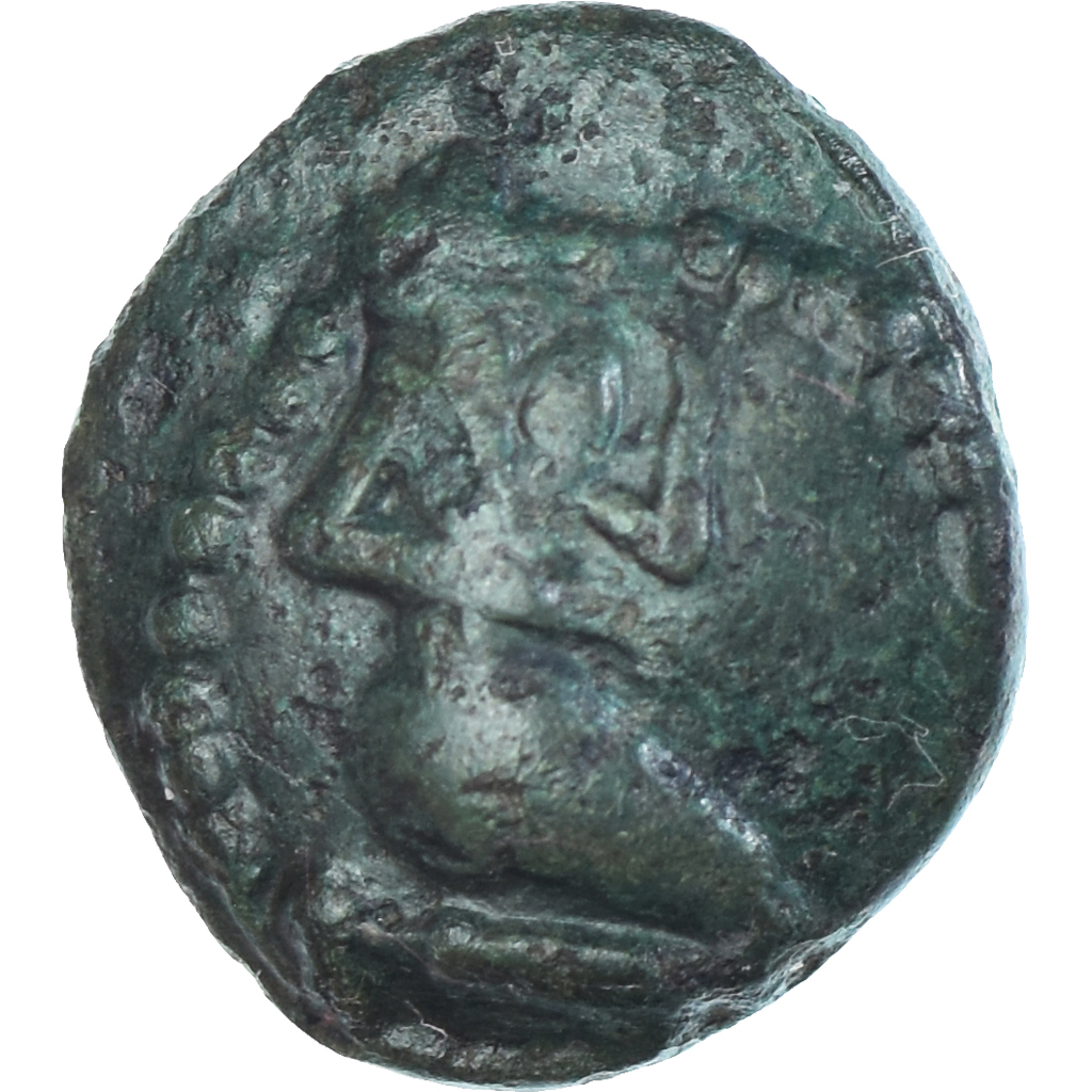 Coin, Bellovaci, Bronze au personnage agenouillé, 80-50 BC, EF, Bronze