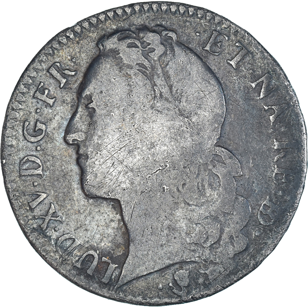 Coin, France, Louis XV, 1/2 Ecu de Béarn au bandeau, 1748, Pau, 