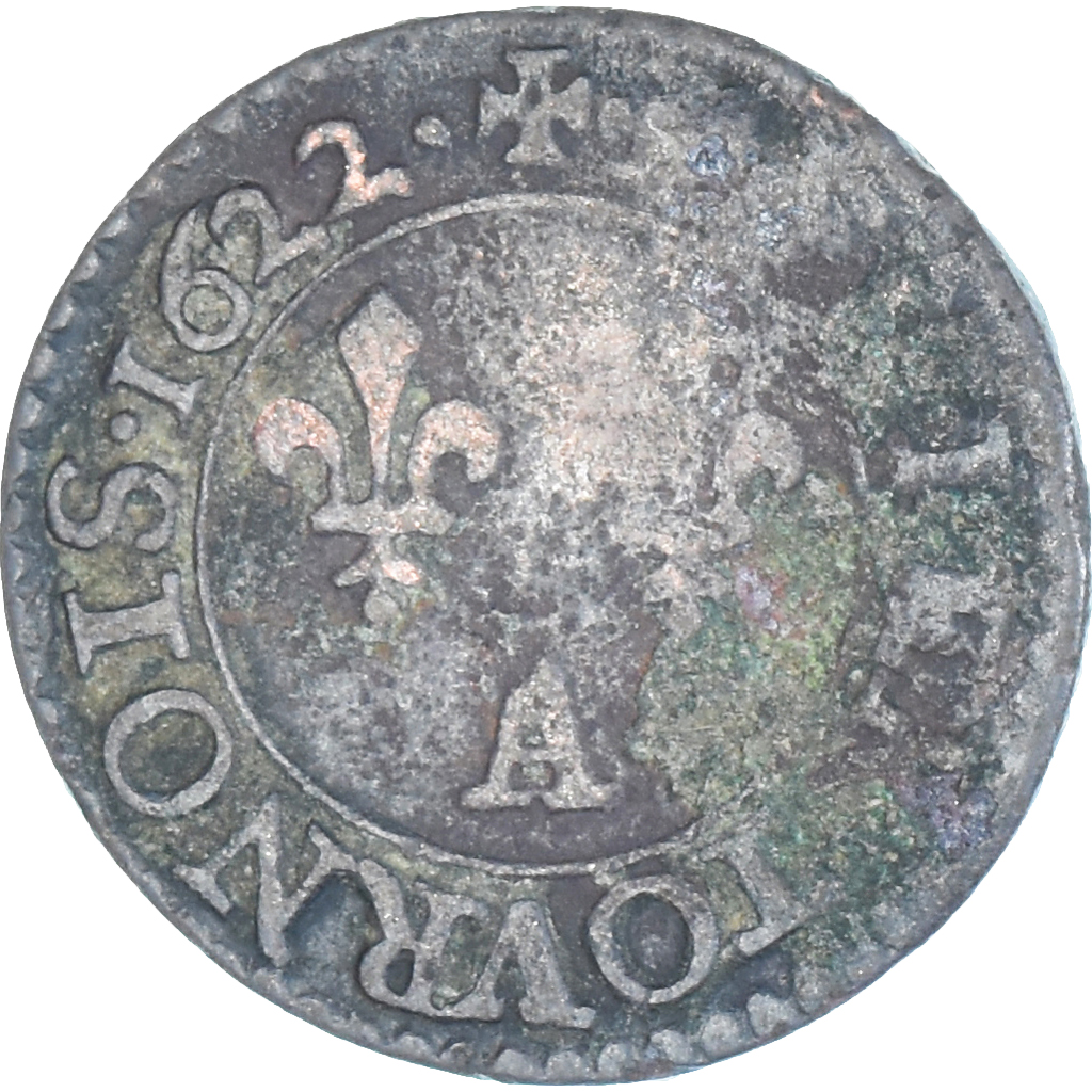 Coin, France, Louis XIII, Denier Tournois, 1622, Paris, , Copper