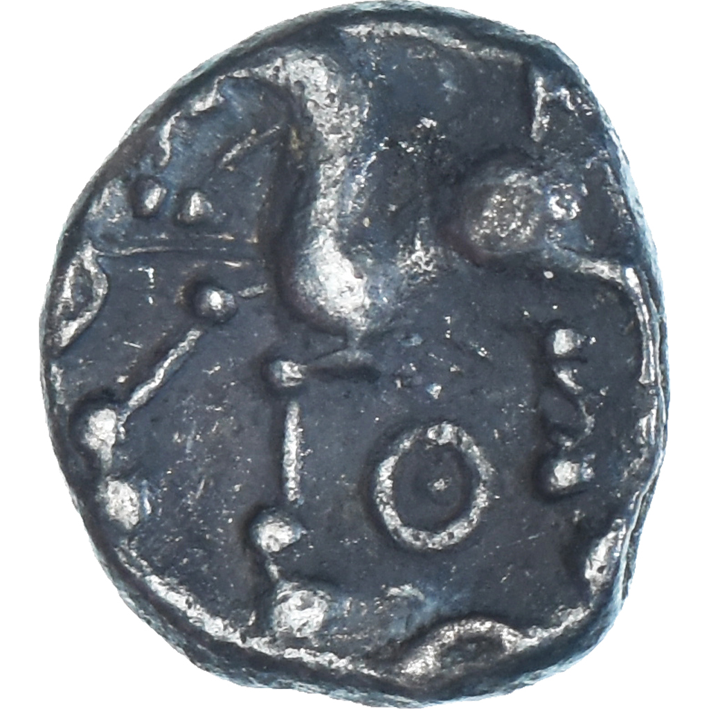 Coin, Aedui, Denier à la tête casquée, 80-50 BC, VF, Silver