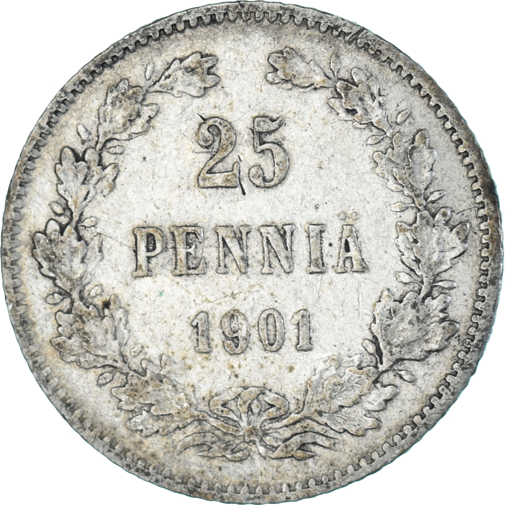 Coin, Finland, Nicholas II, 25 Penniä, 1901, Helsinki, , Silver