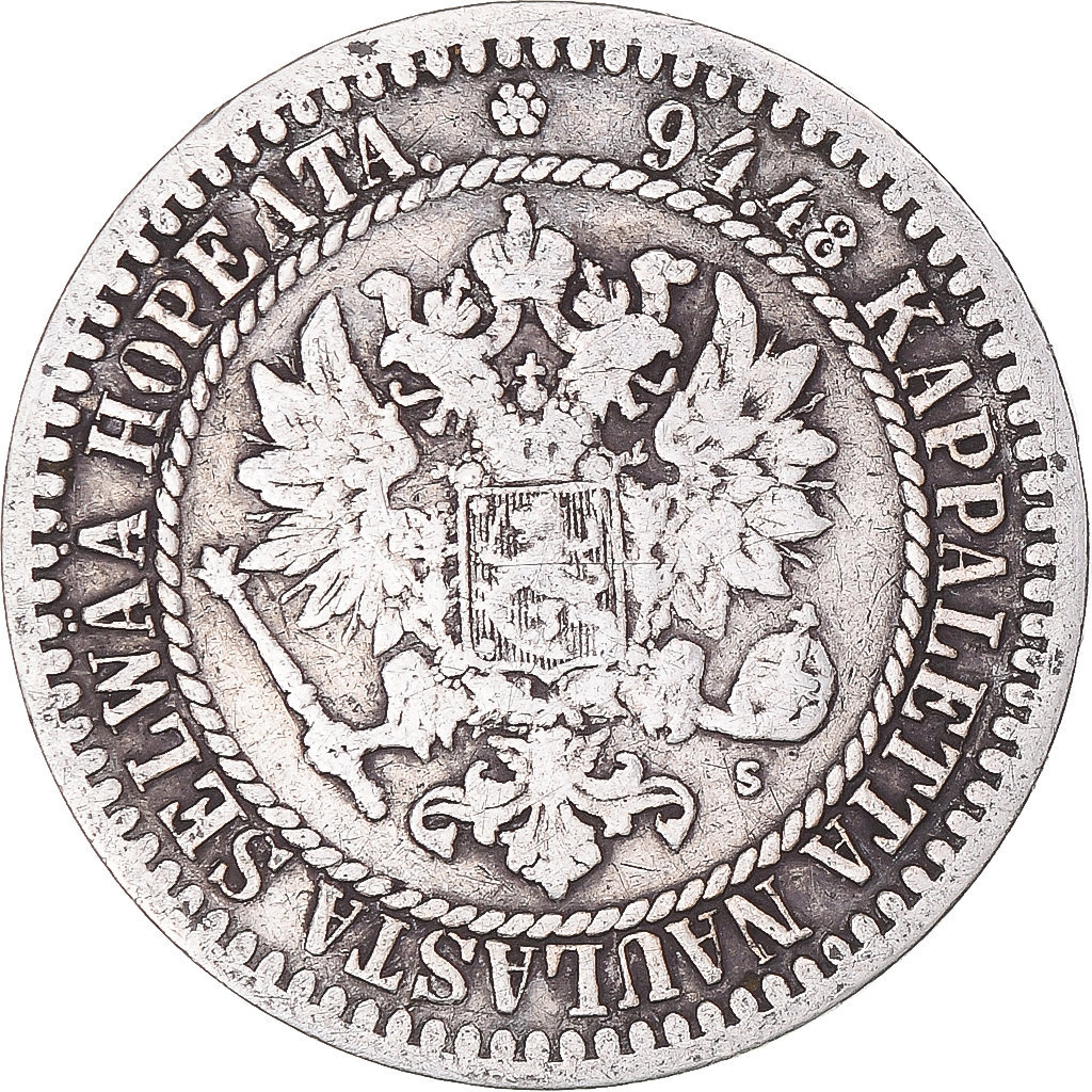 Coin, Finland, Alexander II, Markka, 1865, Helsinki, , Silver, KM:3.1