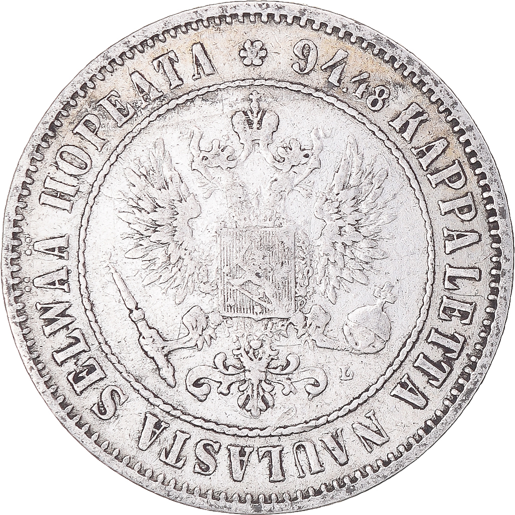 Coin, Finland, Alexander III, Markka, 1890, Helsinki, EF(40-45), Silver, KM:3.2