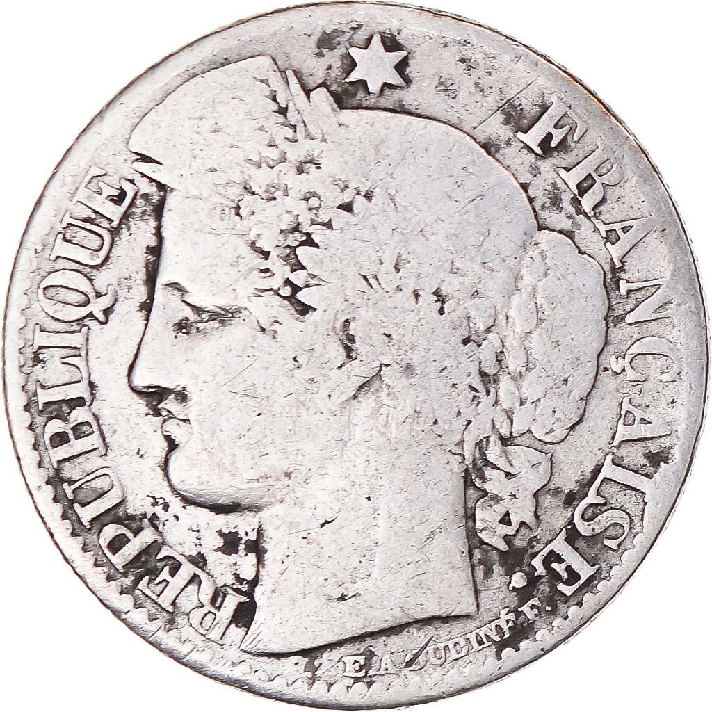 Coin, France, Cérès, 50 Centimes, 1871, Bordeaux, , Silver, KM:834.2