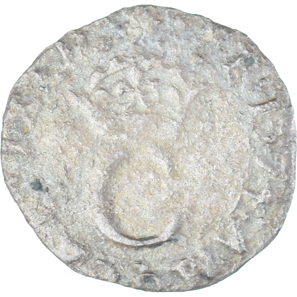 Coin, France, Charles IX, Liard, 1574, Lyon, Very rare, , Billon