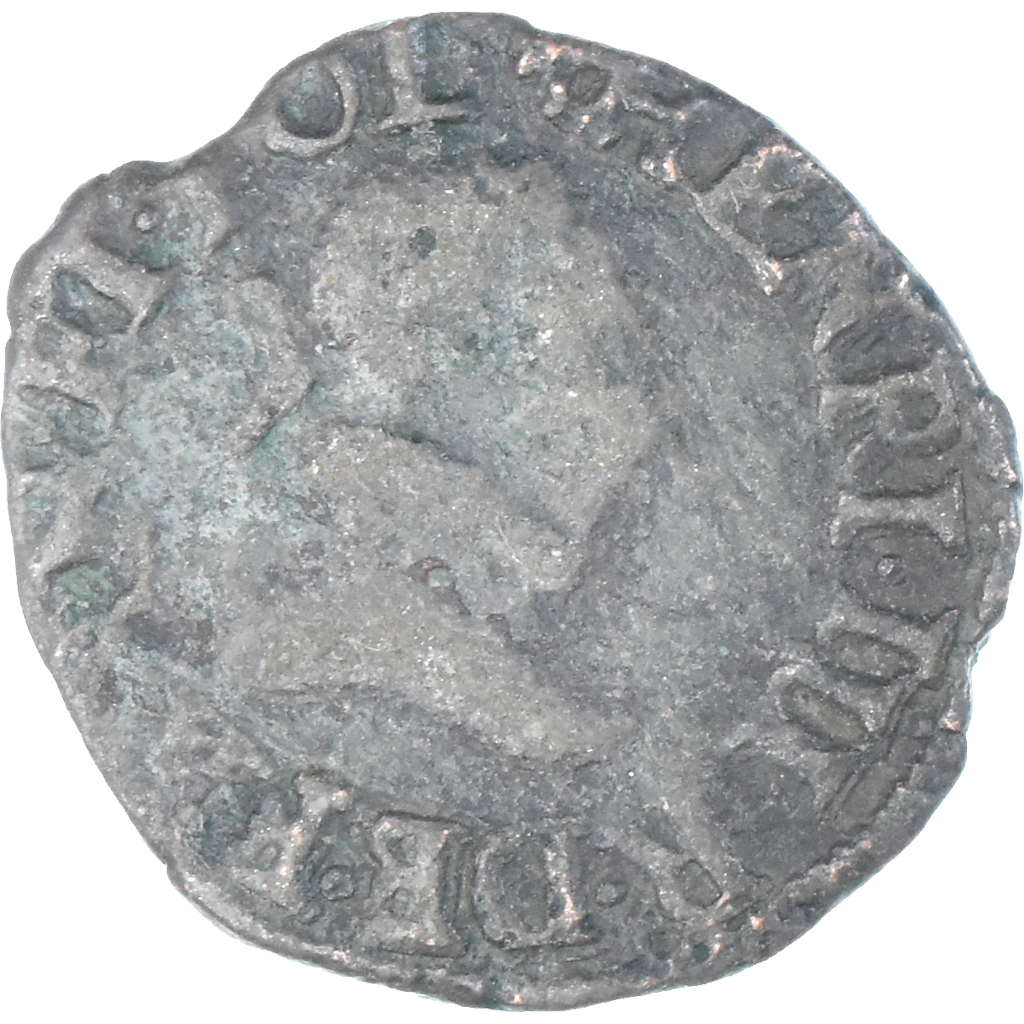 Coin, France, Henri III, Denier Tournois, n.d. (1578-1580), Troyes, Rare