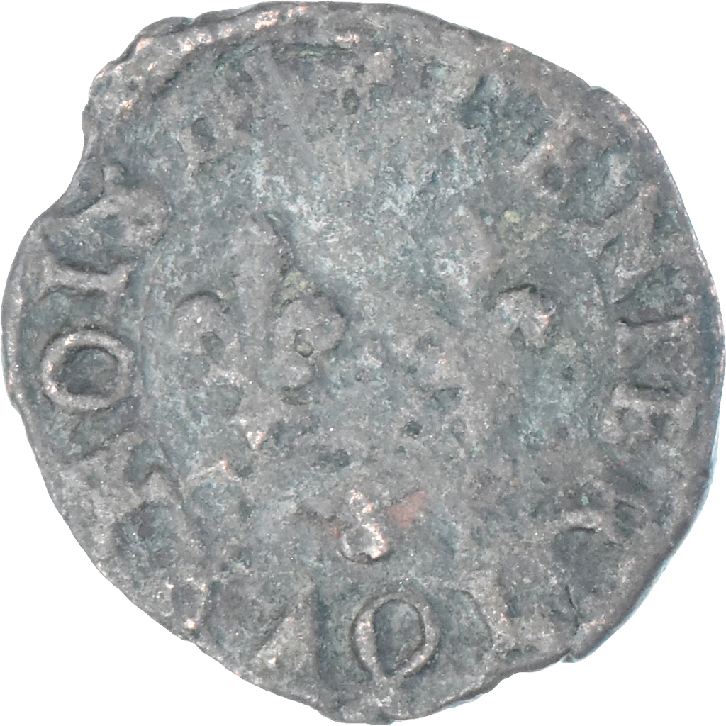 Coin, France, Henri III, Denier Tournois, n.d. (1578-1580), Troyes, Rare