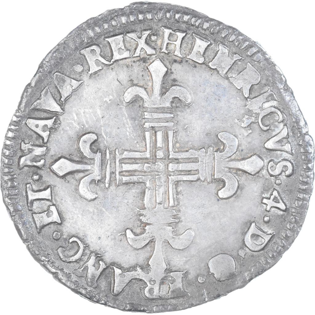 Coin, France, Henri IV, 1/4 d'écu de Navarre, 1600, Saint-Palais, 
