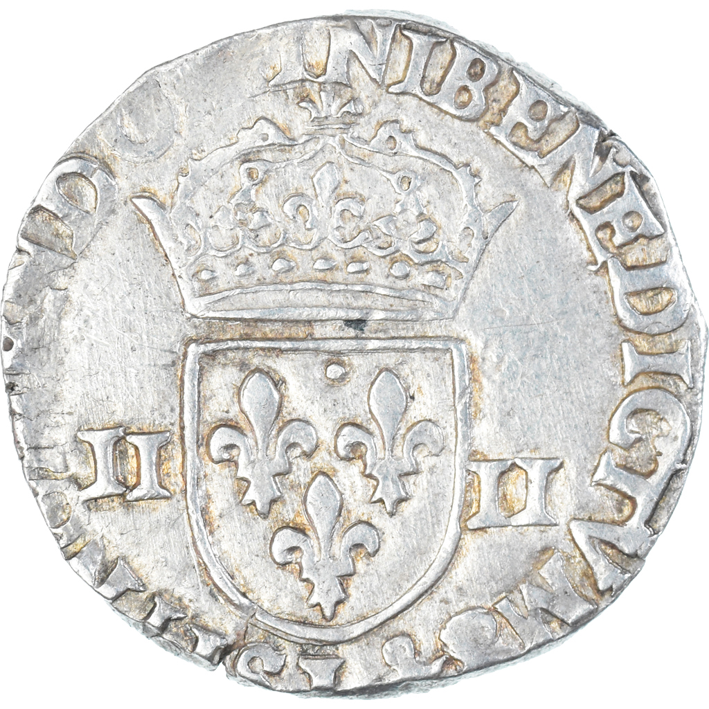 Coin, France, Henri III, 1/4 Ecu, 1584, Bayonne, , Silver, Gadoury:494