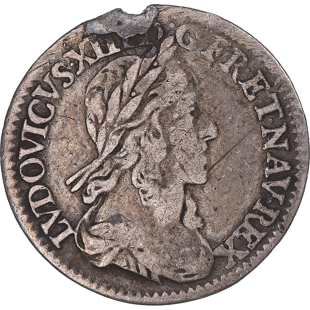 Coin, France, Louis XIII, 1/12 Ecu, 2ème poinçon de Warin, 1643, Paris