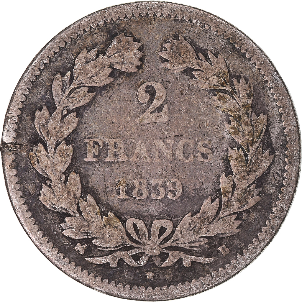 Coin, France, Louis-Philippe, 2 Francs, 1839, Rouen, , Silver