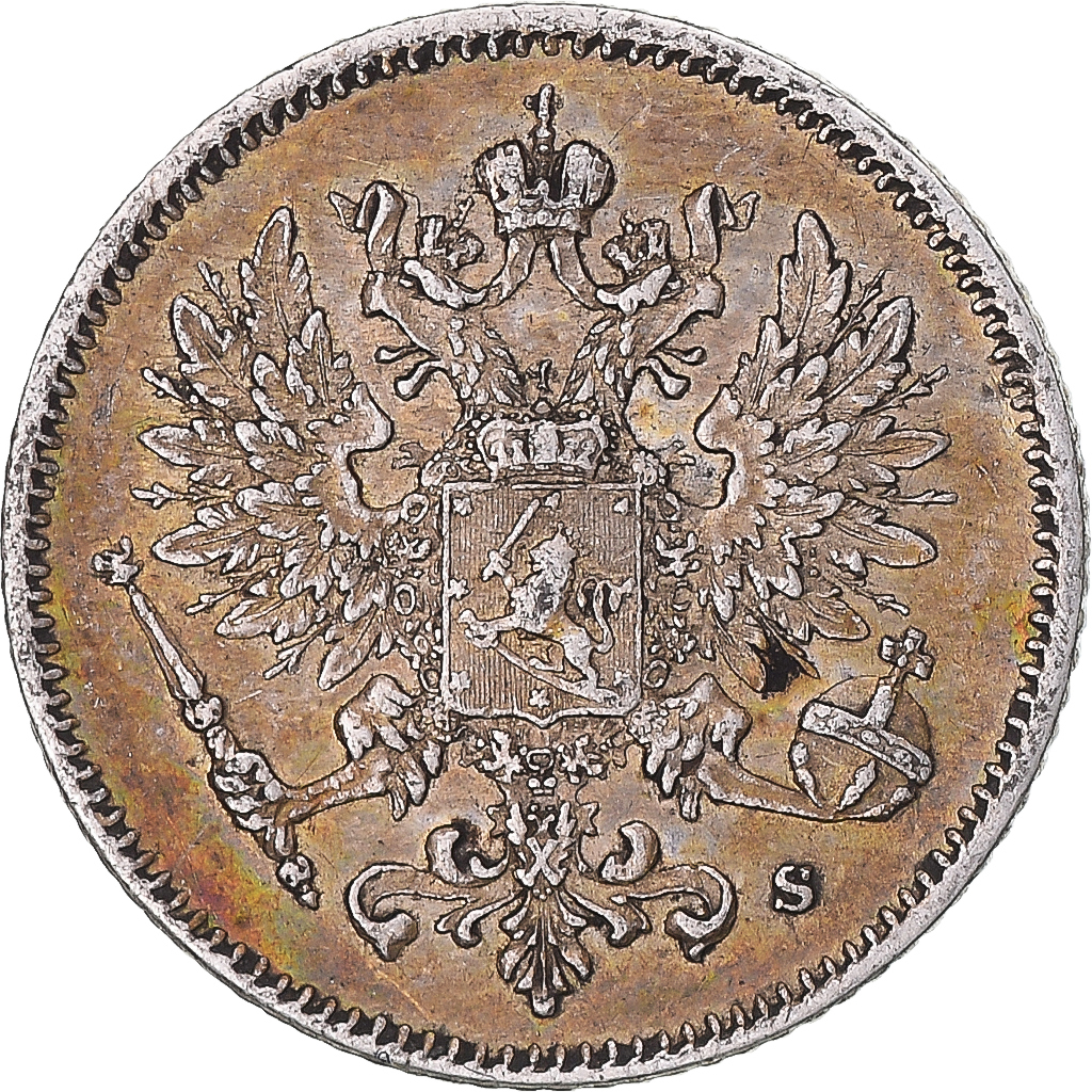 Coin, Finland, Nicholas II, 25 Penniä, 1915, Helsinki, AU, Silver