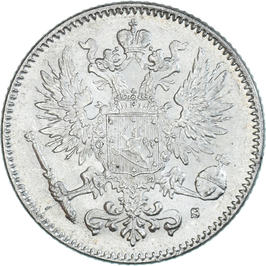 Coin, Finland, Nicholas II, 50 Penniä, 1916, Helsinki, AU, Silver