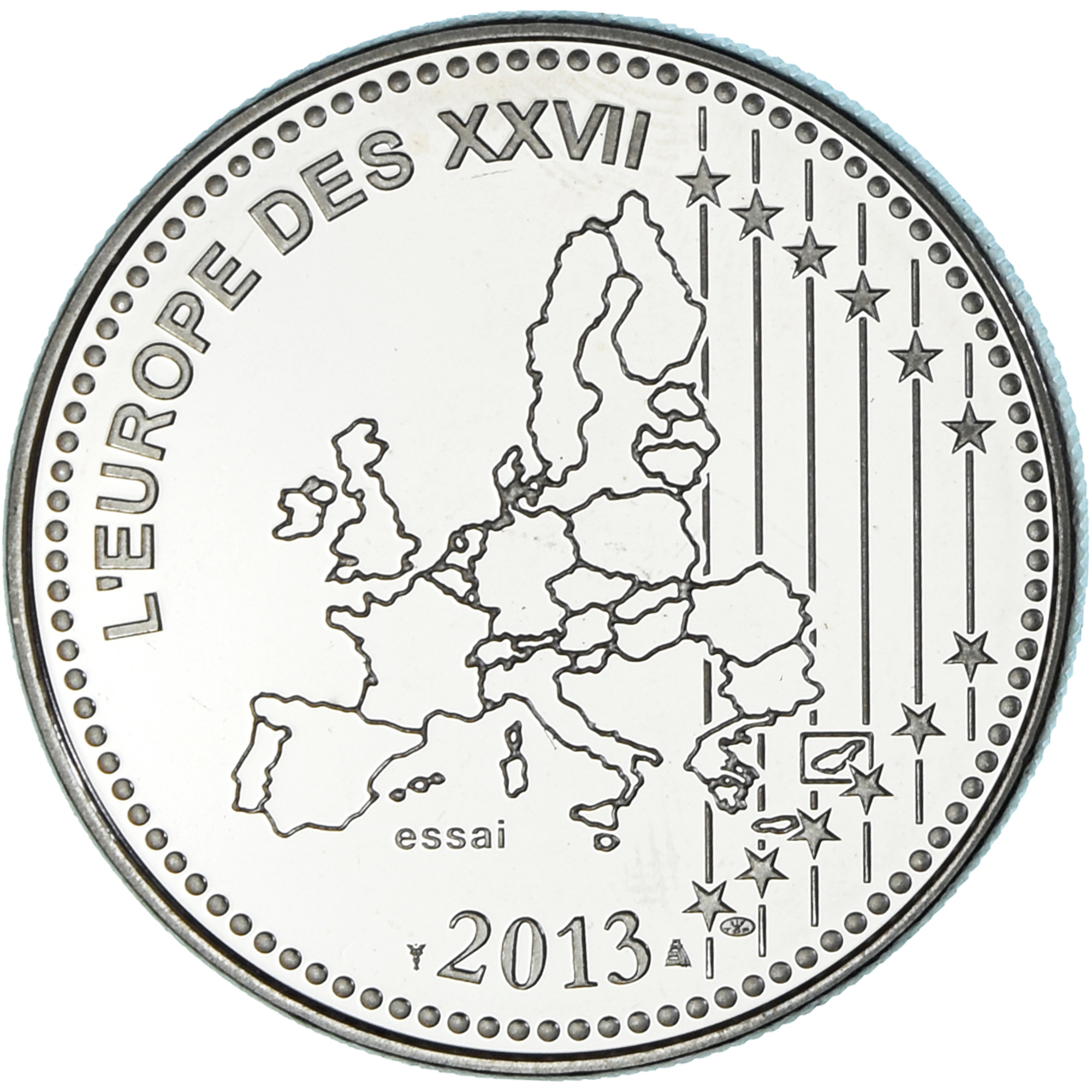 France, Medal, L'Europe des XXVII, Veme République, 2013, , Copper-nickel