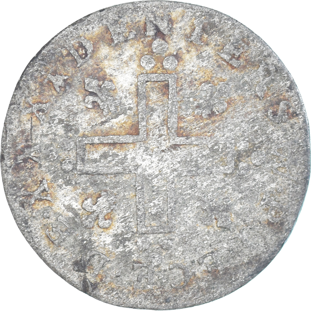 Coin, France, Louis XIV, XV Deniers (pièce de), 1713, Metz, rose, 