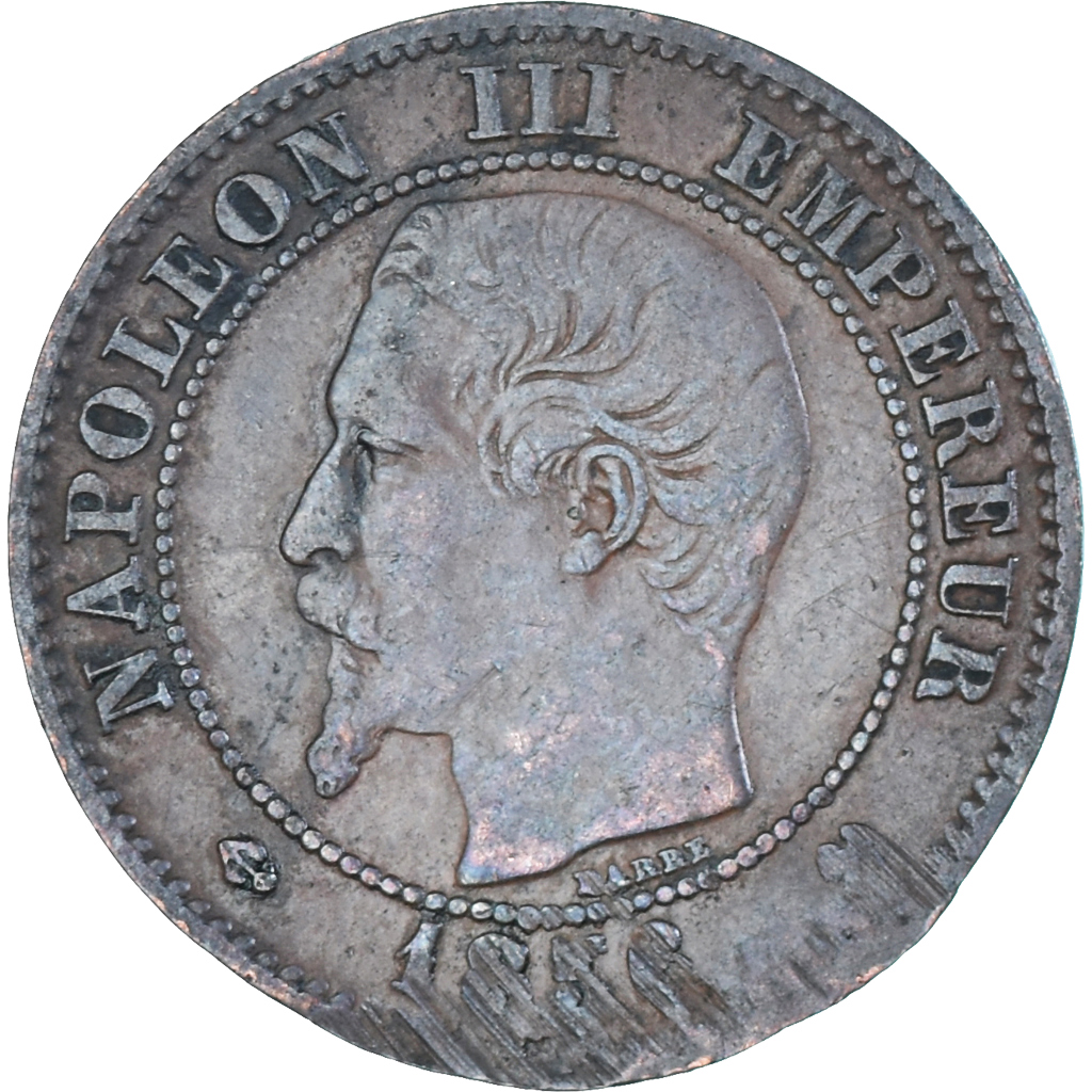 Coin, France, Napoleon III, 2 Centimes, 1856, Rouen, , Bronze