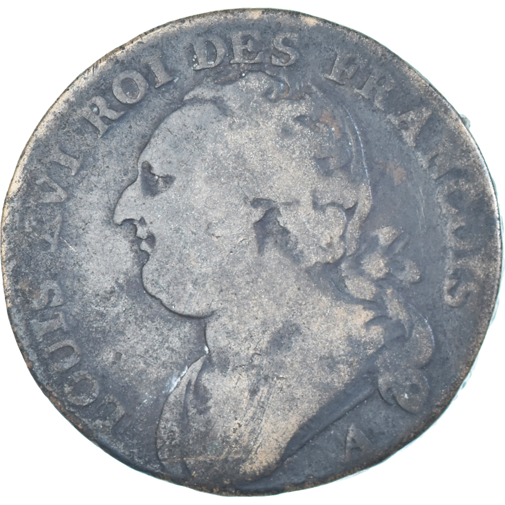 Coin, France, Louis XVI, 12 Deniers, 1791·3, Paris, , Métal de
