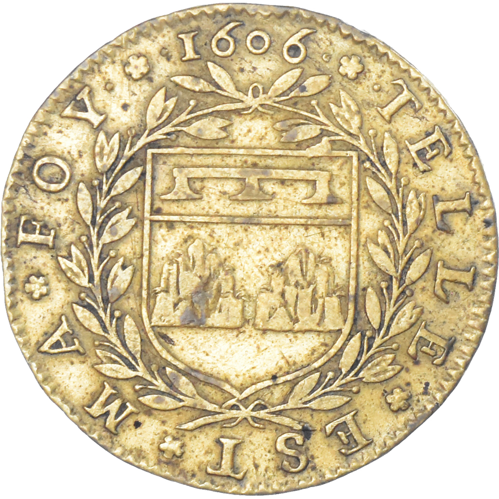 France, Token, Maires de Dijon, Jean Perrot, 1606, , Brass