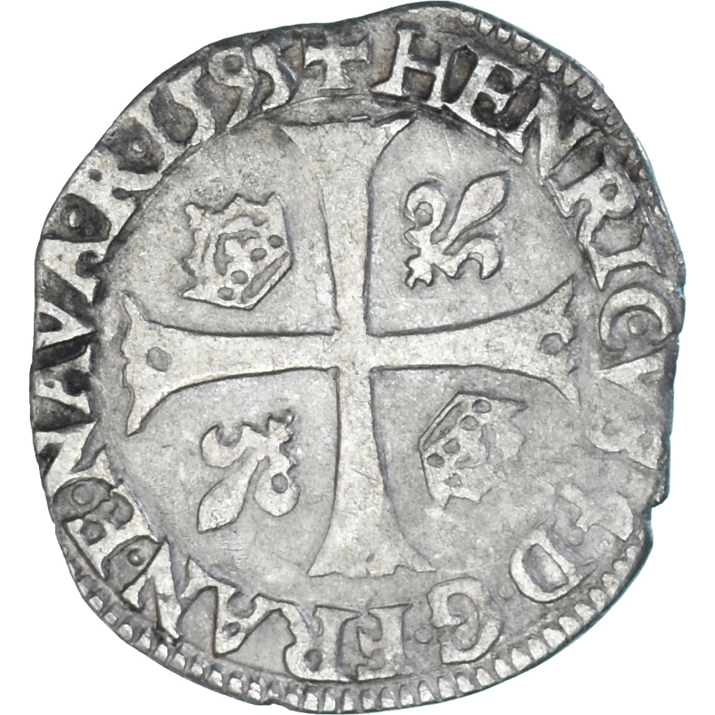 Coin, France, Henri IV, Douzain aux deux H, 1595, Bayonne, 3rd type, 