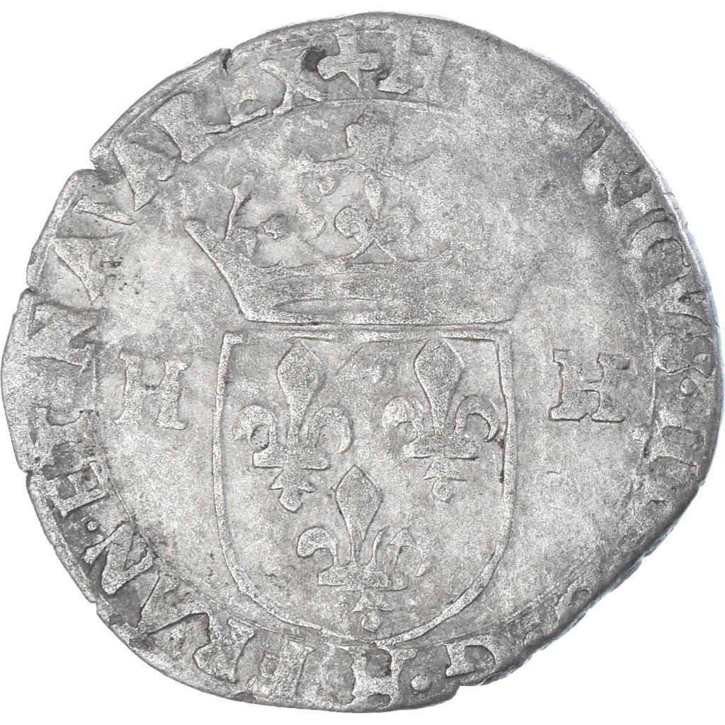 Coin, France, Henri IV, Douzain aux deux H, 1591, La Rochelle, 2nd type
