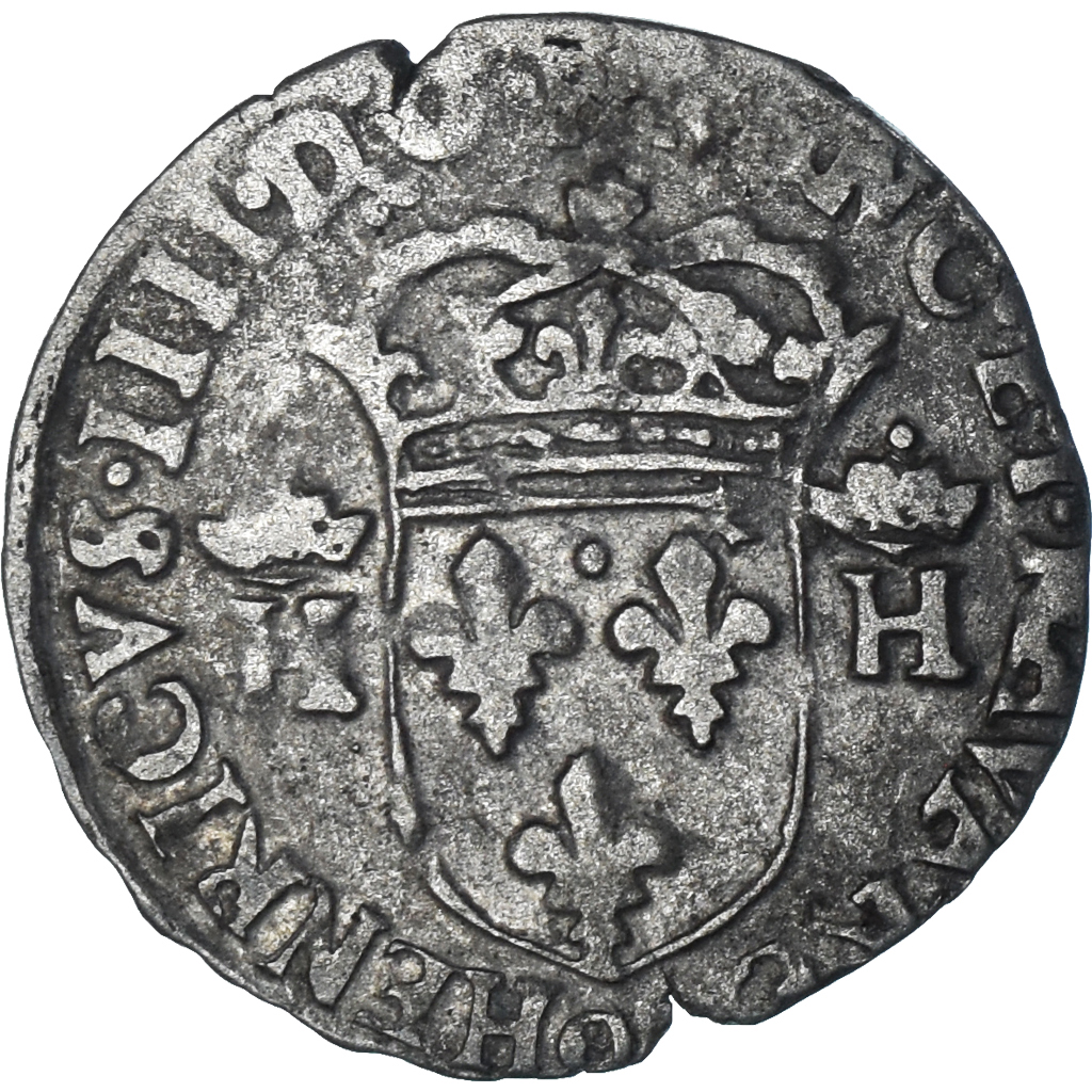Coin, France, Henri IV, Douzain aux deux H, 1593, Clermont-Ferrand, 5th type