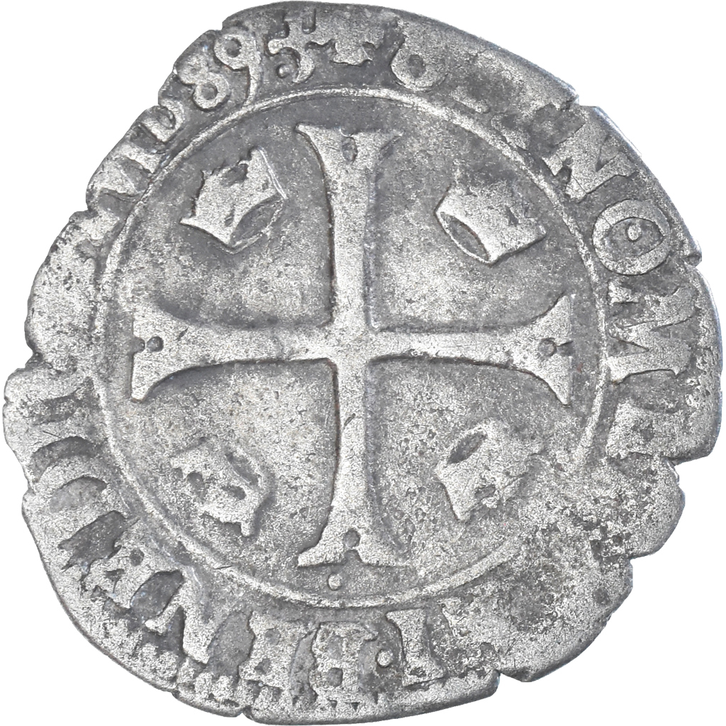 Coin, France, Henri III, Douzain aux deux H, 1589, Lyon, 1st Type, 