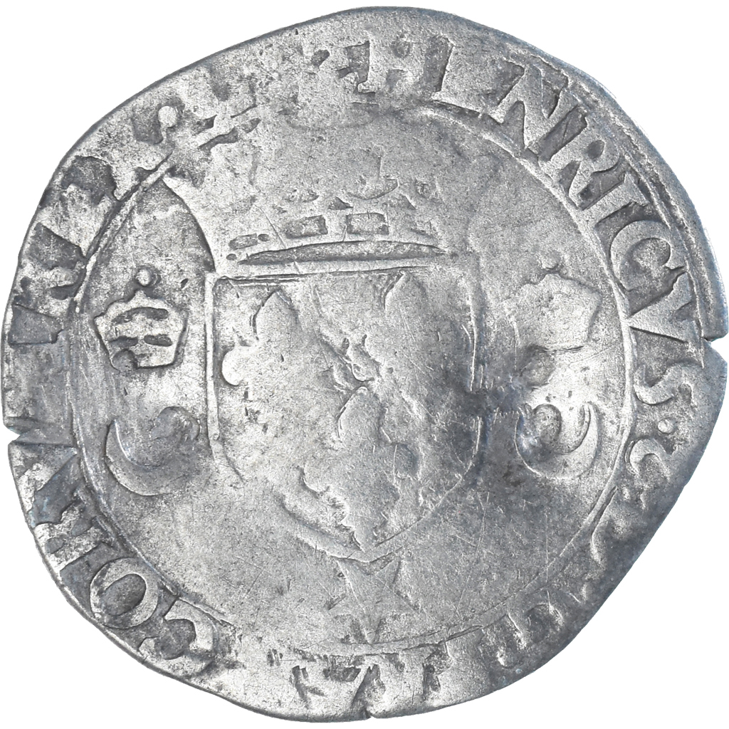 Coin, France, Henri II, Douzain aux croissants, 1551, Chambéry, 