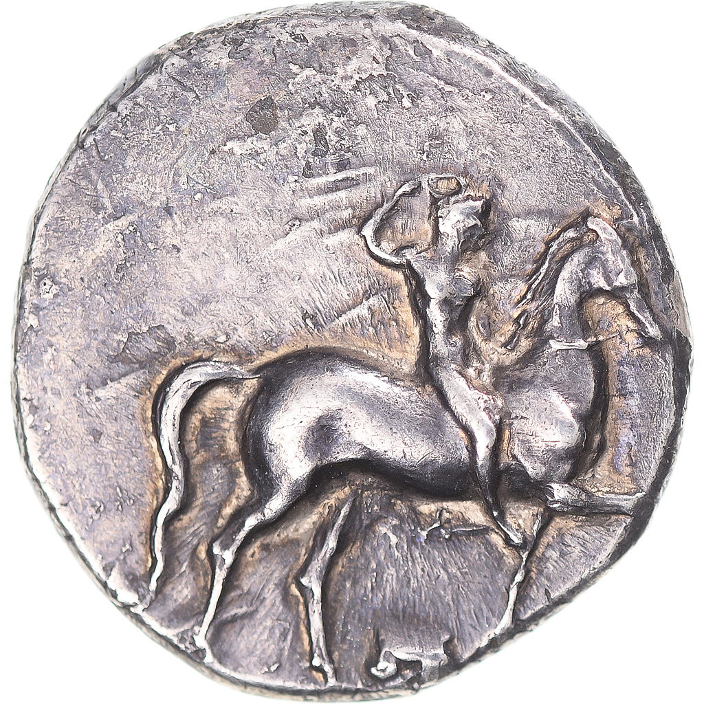 Coin, Calabria, Nomos, ca. 332-302 BC, Tarentum, EF, Silver, HGC:1-808