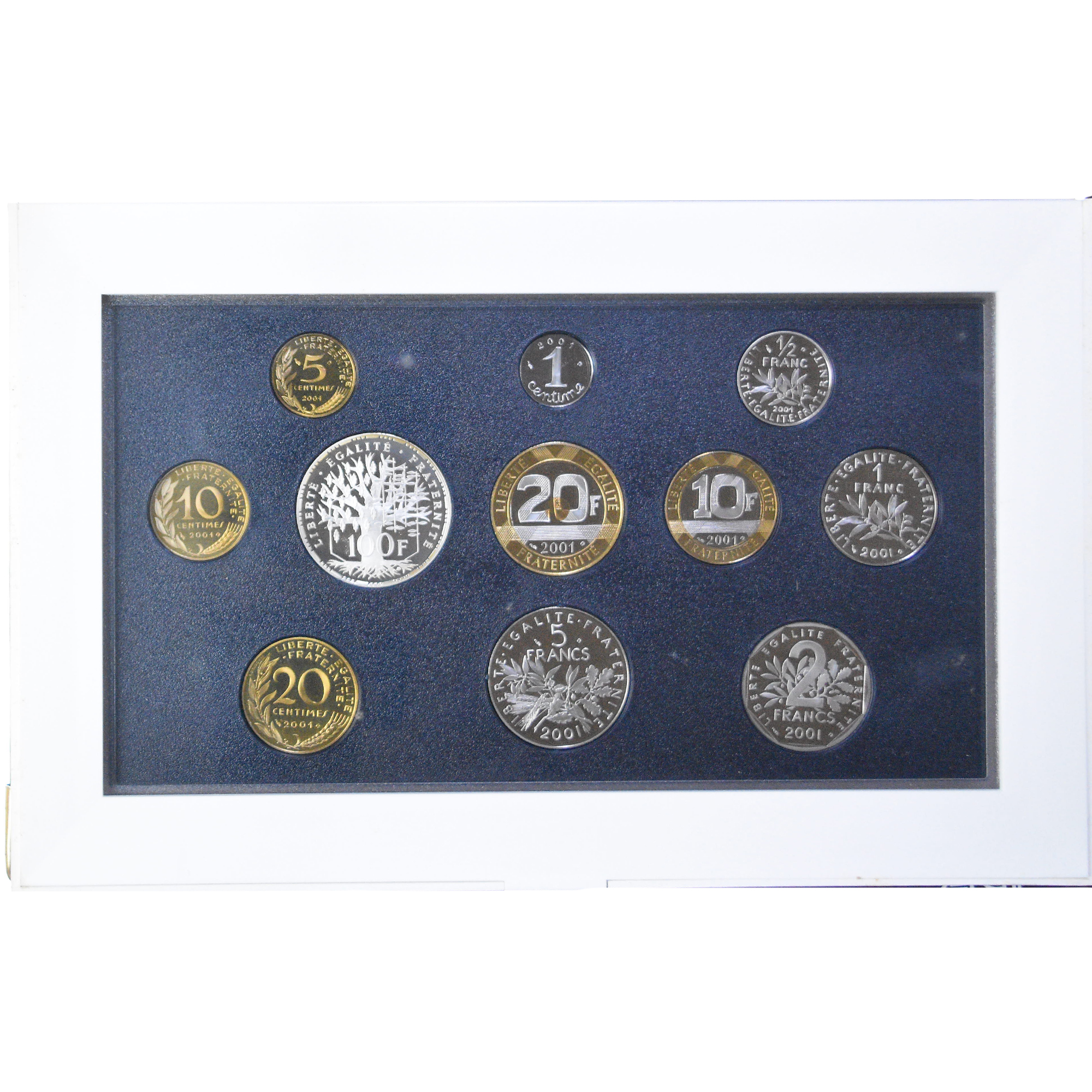 Coin, France, Coffret 1 c. à 100 frs., 2001, Monnaie de Paris, BE, 