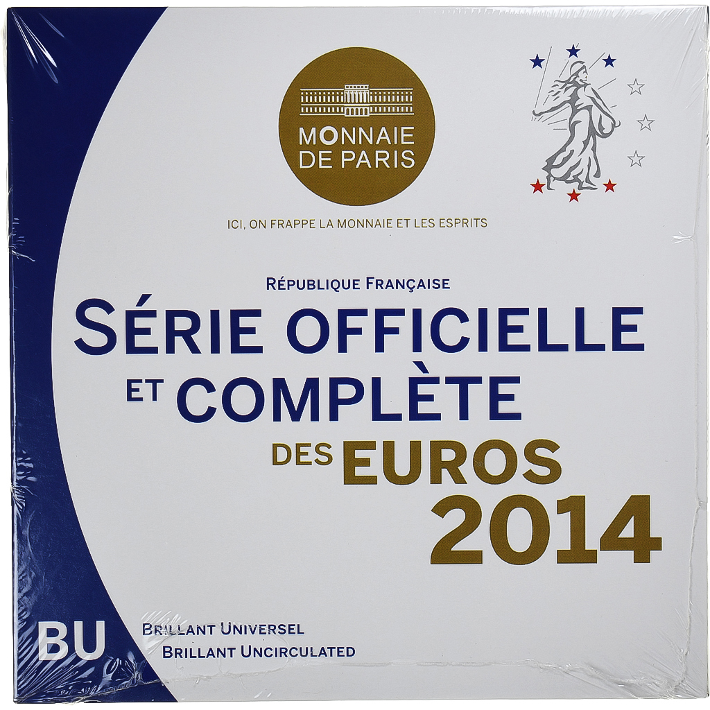 France, Coffret 1c. à 2€, 2014, Monnaie de Paris, BU, MS(65-70)