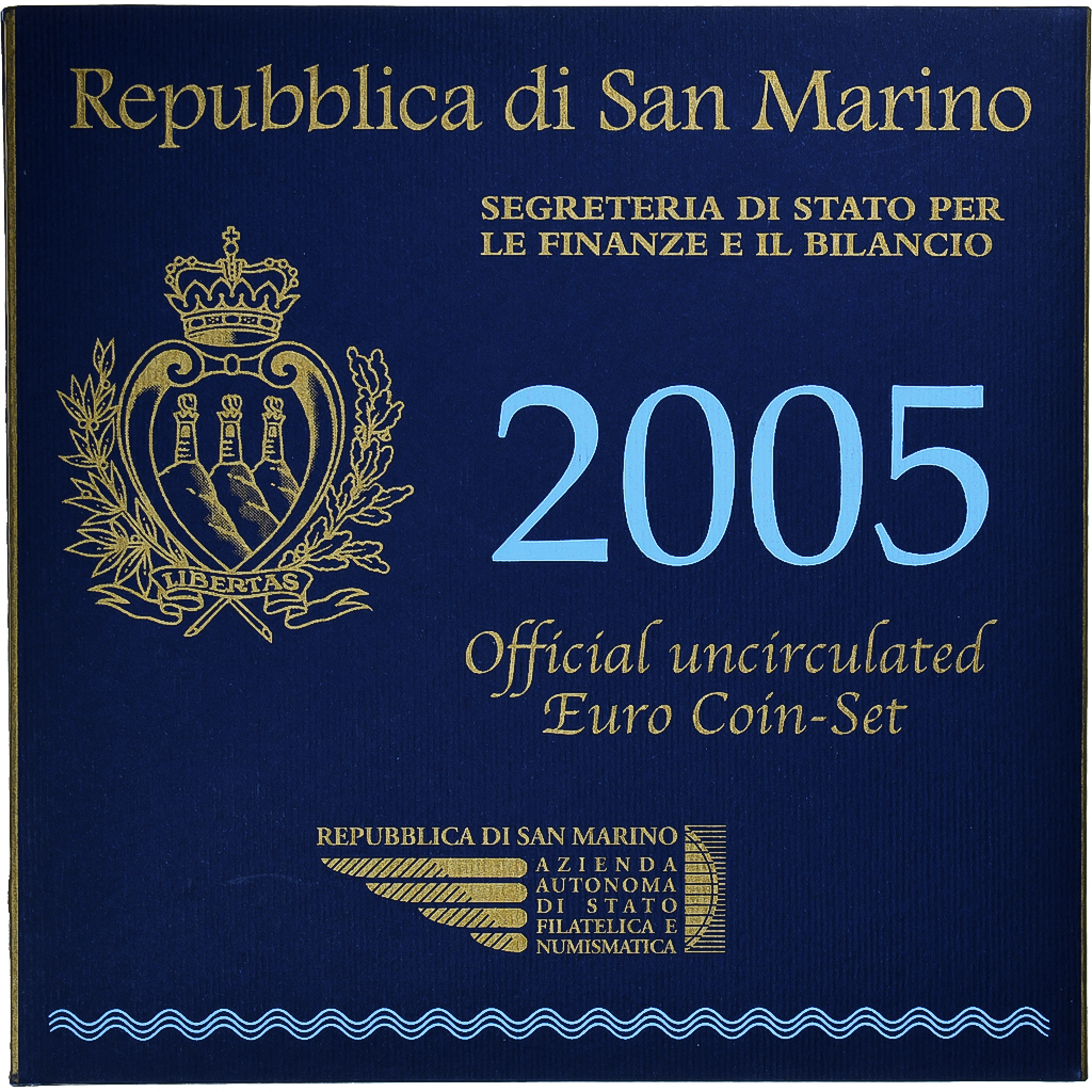 San Marino, Set 1 ct. - 5 Euro, Série Divisionnelle, 2005, Coin Card .BU, STGL