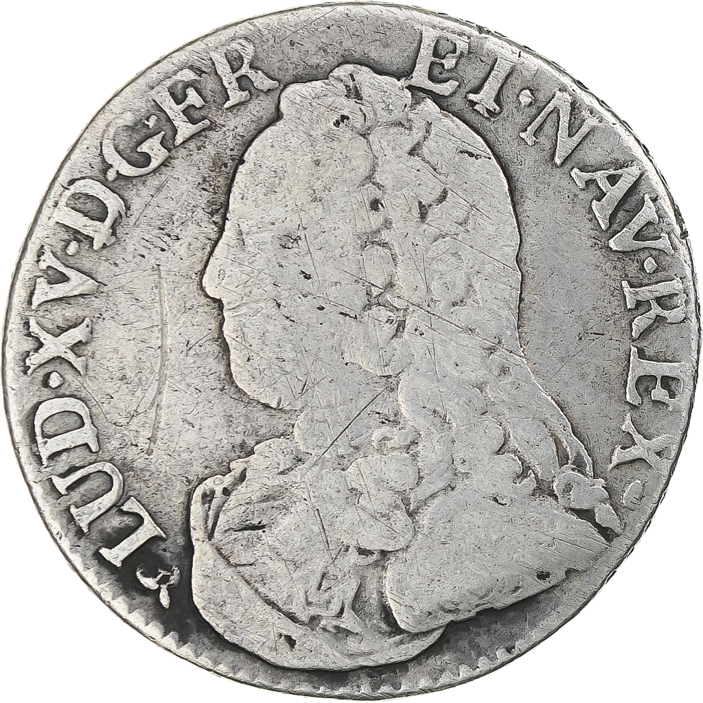 France, Louis XV, 1/5 Écu aux branches d'olivier, 1730, Rouen, 