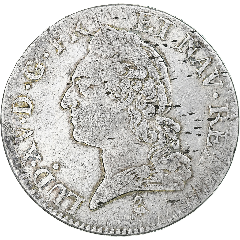 France, Louis XV, Écu à la vieille tête, 1772, Toulouse, , Silver