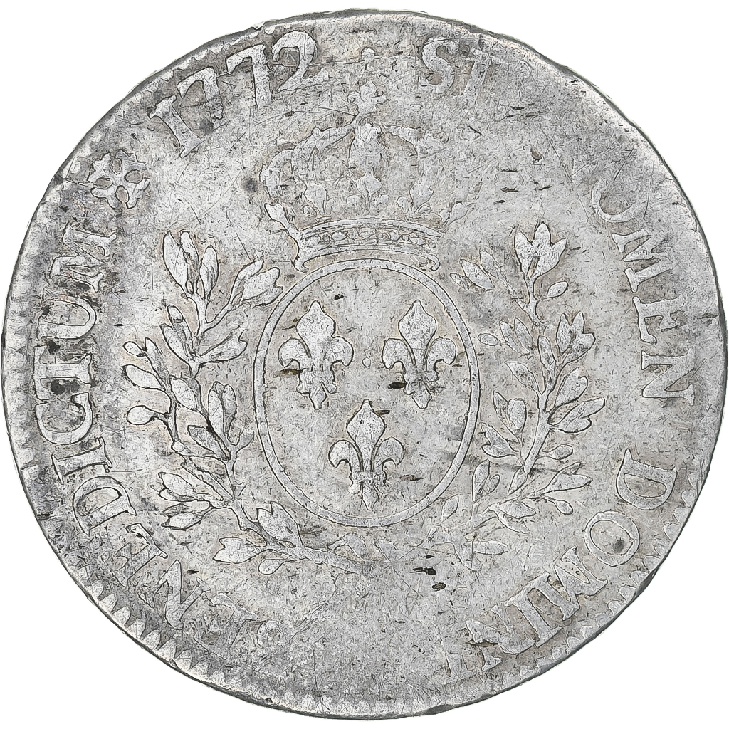 France, Louis XV, Écu à la vieille tête, 1772, Toulouse, , Silver