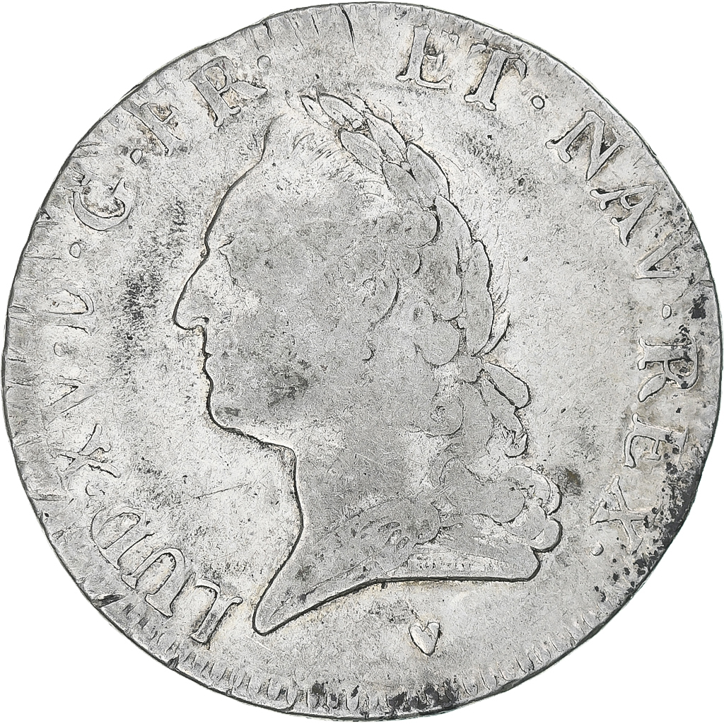 France, Louis XV, Écu à la vieille tête, 1774, Aix, , Silver