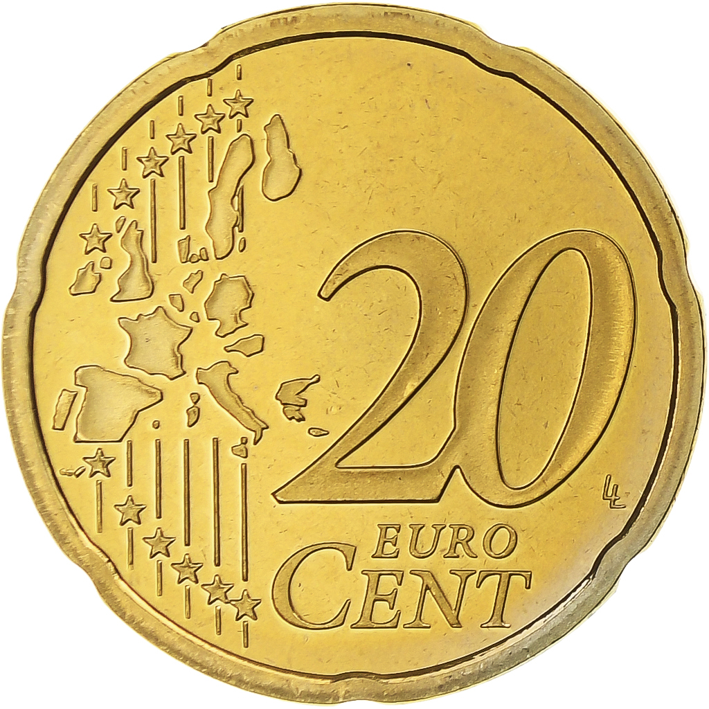 Frankreich, 20 Euro Cent, 2003, Paris, Proof / BE, STGL, Messing