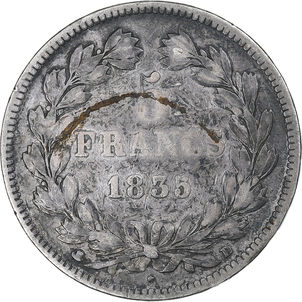France, Louis-Philippe, 5 Francs, 1835, Lyon, , Silver, Gadoury:678