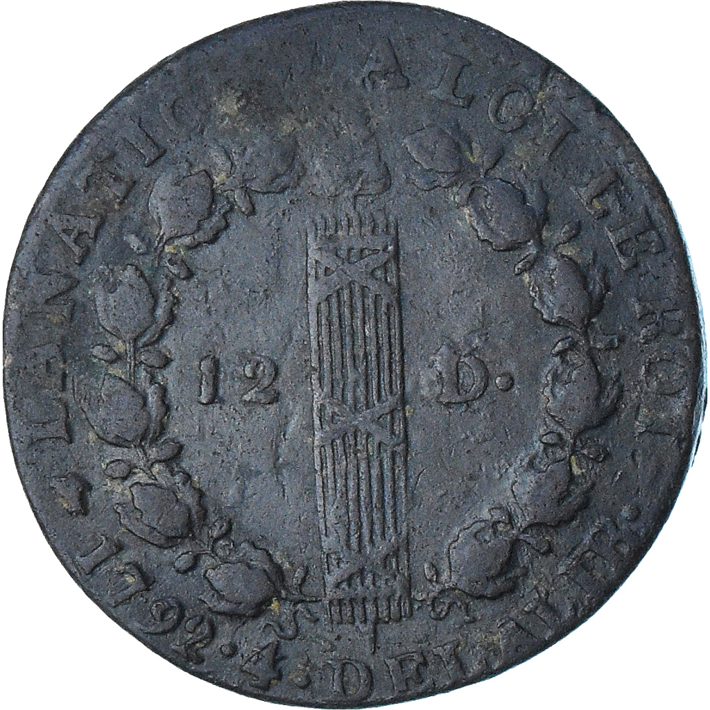 France, Louis XVI, 12 deniers françois, 1792/1 - An 4/3, Lyon, 2e sem
