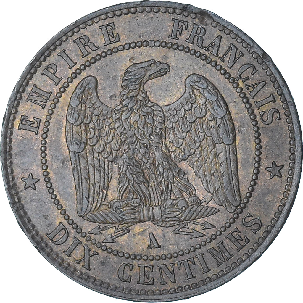 France, Napoleon III, 10 Centimes, 1852, Paris, , Bronze, KM:771.1