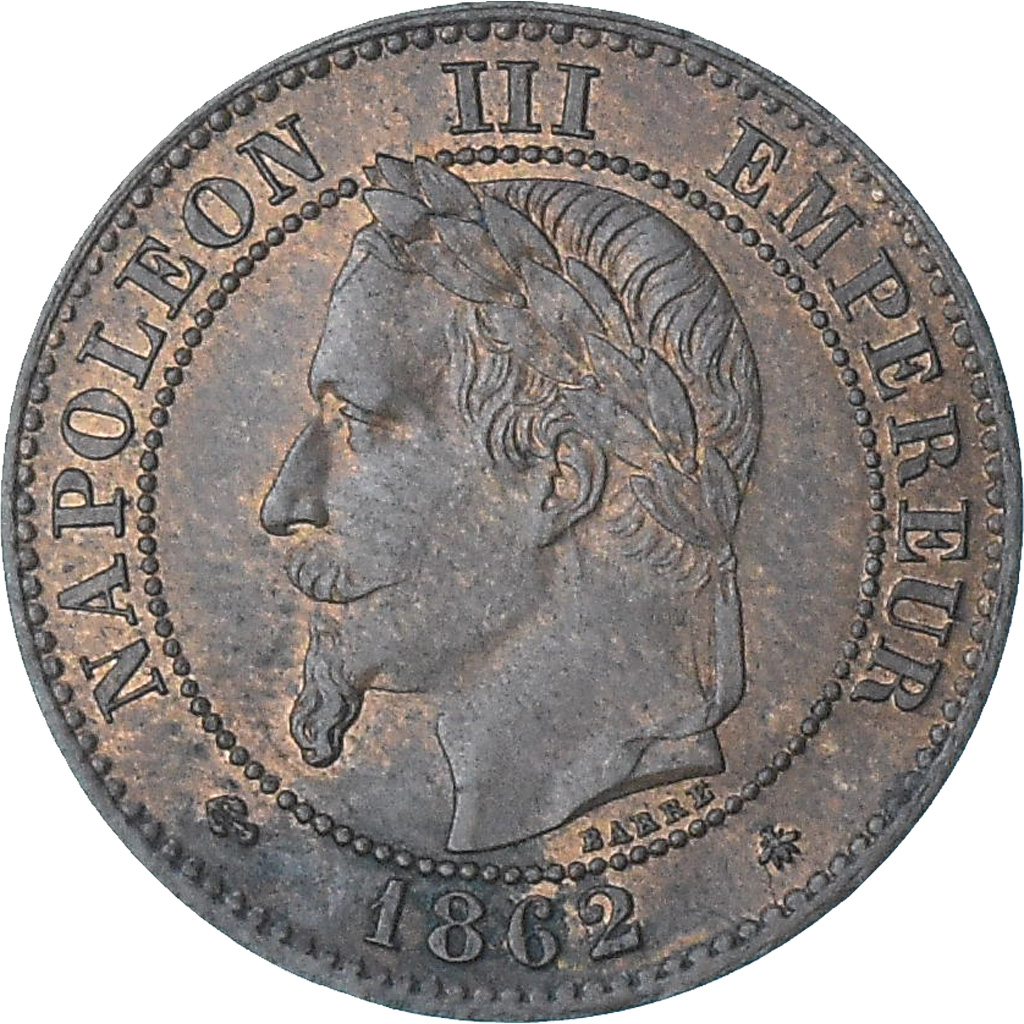 France, Napoleon III, 2 Centimes, 1862, Paris, , Bronze, KM:796.4
