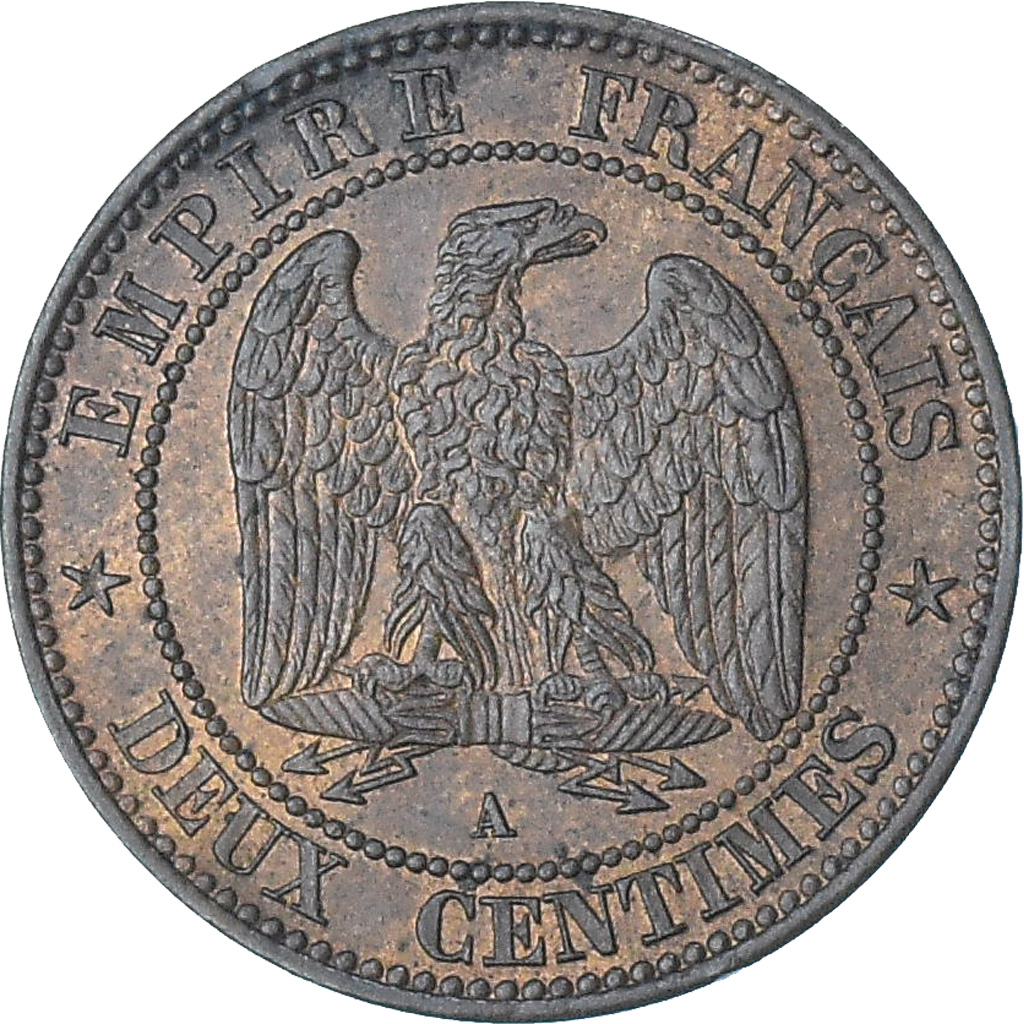 France, Napoleon III, 2 Centimes, 1862, Paris, , Bronze, KM:796.4