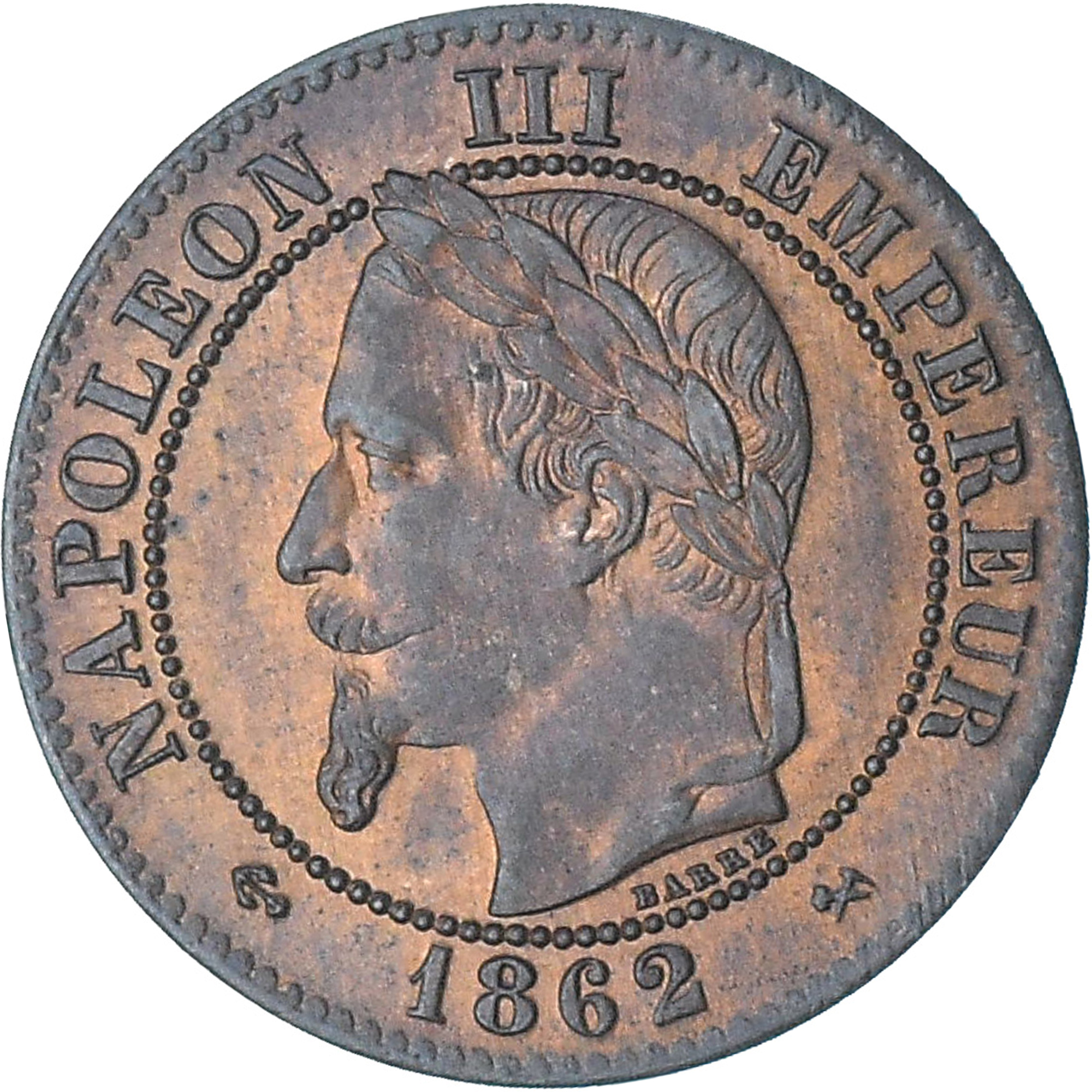 France, Napoleon III, 2 Centimes, 1862, Bordeaux, , Bronze, KM:796.6
